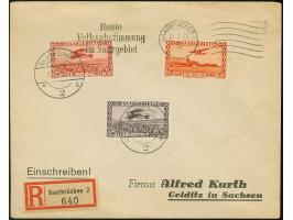 1928, Flugpost, Nachauflage 50 C. mit Plattenfehler „VAUGIRARD unten abgeschliffen“ auf um 0,50 Fr. überfrankiertem R-Brief m
