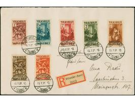 1932, Volkshilfe 40 C.-1 Fr., kpl. je sauber gestempelt “OTTWEILER 13.7.32”, auf R-Brief nach Saarbrücken mit Ankunftsstempel