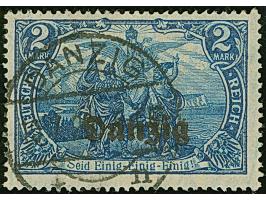 1920, 2 Mark schwarzblau, farbfrisch und gut gezähnt, sauber zeitgerecht gestempelt “DANZIG * 1 n 10.7.21”, tadellos, eine se