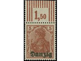 Nicht ausgegeben: Germania 5-40 Pfennig, je als Oberrandstück, postfrisch, alle im Rand mit Falzrest, tadellos, u.a. sign. Du