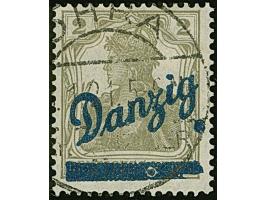 1920, Kleiner Innendienst 2 Pfennig, mit Aufdruckfehler “Aufdruckbalken rechts unten ausgebrochen und rechts der Mitte stark 