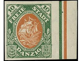 1921, Kogge 5 Pfennig - 10 Mark., alle breitrandig undurchstochen, teils Randstücke, postfrisch, tadellos, Fotoattest Oechsne