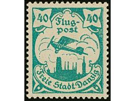 1921, Flugpost 40 Pfennig, vollflächig auf geklebter Papierbahn, sauber ungebraucht, tadellos, selten, u.a. sign Hochkeppeler