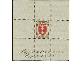 1921, Kleines Staatswappen 25 Pfg. braun/rot ohne Netzunterdruck, Essay in abweichender Zeichnung, u.a. “erstes “t” in Stadt"