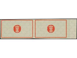 1922, Großes Staatswappen 5000 M., Phasendrucke, 4 verschiedene Phasendrucke, je im waagerechten Randpaar, dabei nur Rosetten