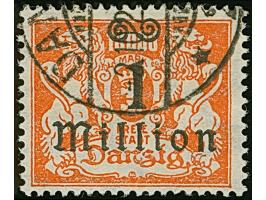 1923, Aufdruckprovisorien 1 Mio. auf 10000 Mark orange, farbfrisch und gut gezähnt, sauber zeitgerecht gestempelt, tadellos, 
