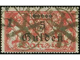 1923 Großes Wappen 5 Gulden auf 1 Mio. Mark, farbfrisch und gut gezähnt, sauber zeitgerecht gestempelt “DANZIG 19.12.23” mit 