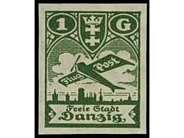 1924, Flugpost 10-40 Pfg. und 1 G. schwarz, je ungezähnt, postfrisch, tadellos, teils sign.