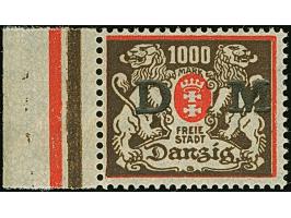 1923, Großes Staatswappen 1000 M., linkes Seitenrandstück mit stehendem Wasserzeichen, postfrisch, winziger herstellungsbedin