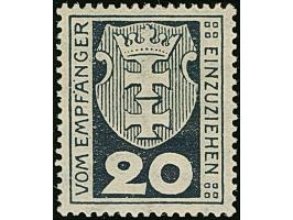 1921, Staatswappen 20 Pfennig, Probedruck, gezähnt in schwarzblau, postfrisch, tadellos, selten, unsigniert mit Fotoattest Gr