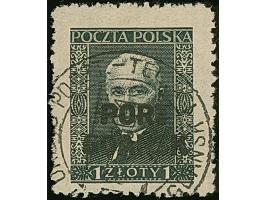 1929, 1 Zloty, senkrecht gestreift mit 16 Streifen, sauber gestempelt, üblich gezähnt, tadellos&nbsp;