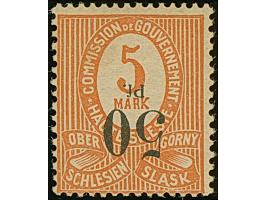 1920, Aufdruck-Provisorien 50 Pf. auf 5 Mark dunkelrotorange, Berner-Ausgabe mit grünschwarzem Aufdruck, kopfstehender Aufdru