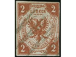 1859, 2 Sch. rötlichbraun, der Fehldruck mit Inschrift “ZWEI EIN HALB”, farbfrisch und allseits voll- bis breitrandig geschni