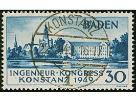 1949, Konstanz II. 30 Pfg. mit zentrischem und klaren Stempel “KONSTANZ 22.9.49”, in tadelloser Erhaltung. Ein sehr schönes E