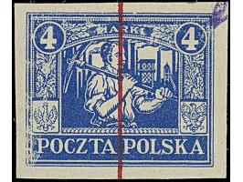 1923, Wappenadler und Bergmann 10 Fenigow, und 50-75 Fenigow sowie 1-4 Marka, je als ungezähnter Probedruck auf ungummiertem 