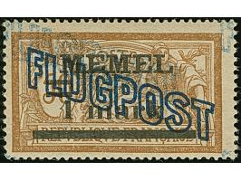 1921, Flugpost 1 mark auf 50 Centimes dunkelgrün/grauultramarin auf weißem Papier, doppelter Aufdruck, postfrisch, tadellos, 