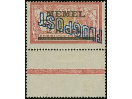 1921, Flugpost 2 mark auf 60 Centimes auf weißem Papier, kopftehender Aufdruck, mit Zwischenstegansatz unten, sauber ungebrau