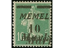 1922, M. auf 10 Pfennig auf 10 Centime dunkelopalgrün, mit klarem Doppeldruck, postfrisch, tadellos, u.a. sign. Dr. Petersen 