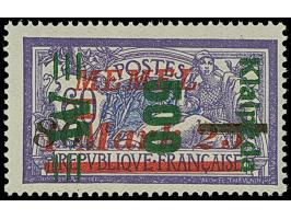 1923, 100-500 M. auf 80 (M) auf 1,25 Mark auf 60 Centime, je mit kopfstehendem Aufdruck, sauber ungebraucht, tadellos. Die Au