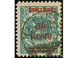 1923, 24-Werte 30 Centu auf 1000 Markiu, Aufdrucktype IIIe, farbfrisch und gut gezähnt, sauber gestempelt “KLAIPEDA 9.VIII.24