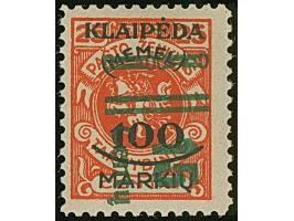 1923, 15 Centu auf 100 Markiu auf 25 Centu, kopstehender Aufdruck in Type I, sauber ungebraucht, tadellos, sign. Rohr sowie F