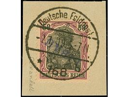 1919, Aufdrucktype II, violettblauer Aufdruck: Germania 50 Pfennig dunkelgraulila/schwarz, kopfstehender Aufdruck, farbfrisch