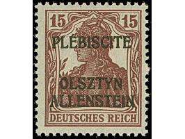1920, Aufdruckausgabe Germania 15 Pfennig karminbraun, sogen. “Siegesmarke”, farbfrisch und gut gezähnt, postfrisch, tadellos