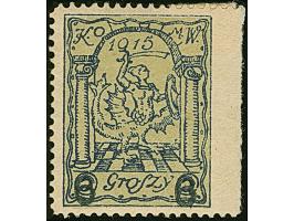 1915, Stadtpostmarke 6 auf 5 Groszy, Aufdrucktype II in schwarzblau, rechts ungezähnt, sauber ungebraucht, tadellos, eine sel