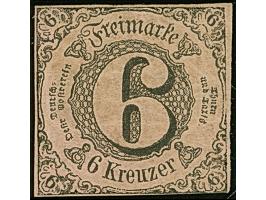 1852, 6 Kr. auf rosa, farbfrisch, rechts unten leicht berührt, sonst voll- bis breitrandig, ungebraucht mit frischem Original