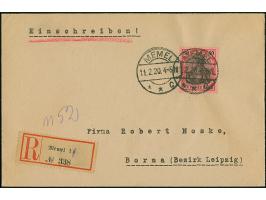 1920, Germania 80 Pfennig karmin/schwarz auf hellrot, farbfrisch und gut gezähnt, sauber mit Stempel “MEMEL 11.2.20” auf über