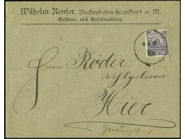 Bockenheim-Privat-Briefverkehr: 1896, 2 Pfg. lebhaftviolett mit Stempel “6.4.97 Vm” auf Vordruckbrief “Wilhelm Rnser, Bockenh