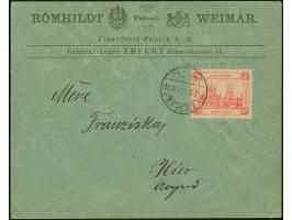 Erfurt-Privat-Stadtbrief-Beförderung: 1888, Erfurter Dom 5 Pfg. mit senkrechter Papierfalte und Stempel “Pr.St.Bef. ERFURT 9.