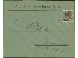 Freiburg-Privat-Brief-Verkehr: 1886, 1 Pfg. schwarz mit violettem Stempel “Priv.-Brief-Verkehr Freiburg (Baden) W. Felder” au