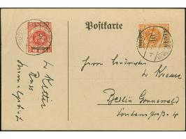 1923, Neue Währungsbezeichnung 10 Centu auf 25 &nbsp;Markiu, mit Urmarkenplattenfehler “letztes A von KLAIPEDA rechte unten v