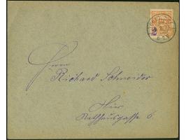 Halle/Saale-Courier: 1893, 2 auf 3 Pfg. gelbbraun mit violettem Aufdruck in Type I, mit klarem Stempel “COURIER 4.8.93” auf O