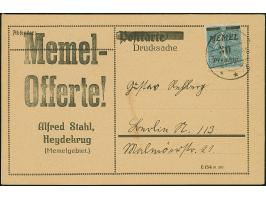 1922, 50 Pfennig auf 50 Centime preußischblau, sauber mit Stempel “HEYDEKRUG 30.9.22” auf portogerechter Drucksachenkarte nac