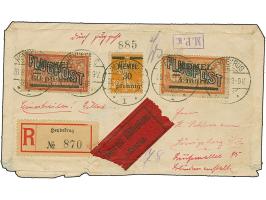 1921, 60 pfennig auf 40 Centimes auf GC-Papier, mit Zufrankatur mit Stempel “HEYDEKRUG 28.8.21” auf überfrankiertem, etwas lä