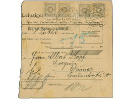 Leipzig-Leipziger Paketfahrt Albert Meyer: 1897, 10 Pfg. grau, zwei waagerechte Paar mit Stempel “LEIPZIGER PAKETFAHRT ALBERT
