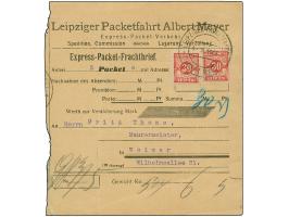 Leipzig-Leipziger Paketfahrt Albert Meyer: 1899, 30 Pfg. rot, zwei Einzelmarken mit Stempel “LEIPZIGER PAKETFAHRT ALBERT MEYE