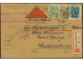 1923, Angliederung des Memellandes an Litauen 1 Litas auf 800 Mark mit litauischer Zufrankatur mit Stempel “SILUTE 3.II.24” a