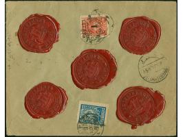 1923, Angliederung des Memellandes an Litauen 1 Litas auf 2000 Mark mit litauischer Zufrankatur, rückseitig mit Stempel “KLAI