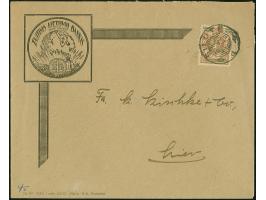 1923, 24-Werte 15 Centu auf 10 Mark braun, farbfrisch und gut gezähnt, sauber mit Stempel “SILUTE 5.III.25” auf portogerechte