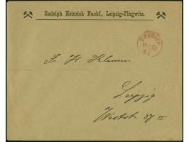 Leipzig-Courier: 1893, roter Stempel “COURIER 19.1.93” für Barfrankatur bei Drucksachen auf Vordruck-Kuvert “Rudolph Heinrich