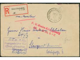 "Freigebühr für Einn. Nachw." violetter Ra3 mit eingesetzem Wert "110" und nebengesetztem Stempel "SCHMALLENINGKEN 27.1.23" a