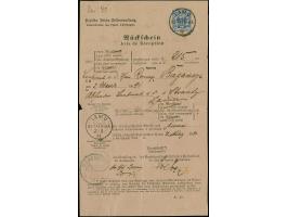 20 Pfg. dunkelultramarin mit zentrisch klarem Stempel "LAMU 2/3 91" auf Rückschein für ein Einschreiben nach Bagamoyo mit Ein