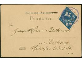 Express-Paket-Verkehr und Privat-Brief-Verkehr: 1887, Springendes Pferd 3 Pfg. gezähnt mit violettem Stempel “Privat-Brief-Ve