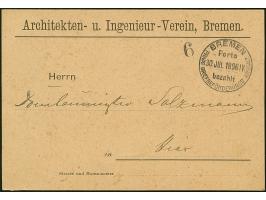 Privat-Beförderungs-Amstalt: 1896, “BREMEN PRIVAT BRIEFBEFÖRDERUNGS ANSTALT Porto bezahlt 30.JUL.1896 IV” in Schwarz sehr kla