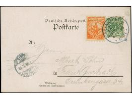 Privat-Brief-Verkehr: 1897, Rosen- und Pflanzenausstellung 2 Pfg. orange und Deutsches Reich Krone/Adler 5 Pfg. mit übergehen