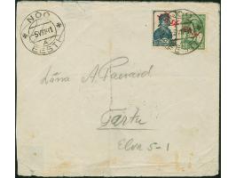 1941, 10 und 20 Kopeken mit gemeinsamem handschriftlichem Aufdruck “Eesti Post” in roter Tinte, sauber mit auf- und nebengese