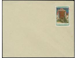 Karelo-Finnische SSR 20 Kopeken mit rotem Handstempelaufdruck “OTEPÄÄ 10. juul. 1941” auf Blanko-Umschlag, tadellos, sehr sel